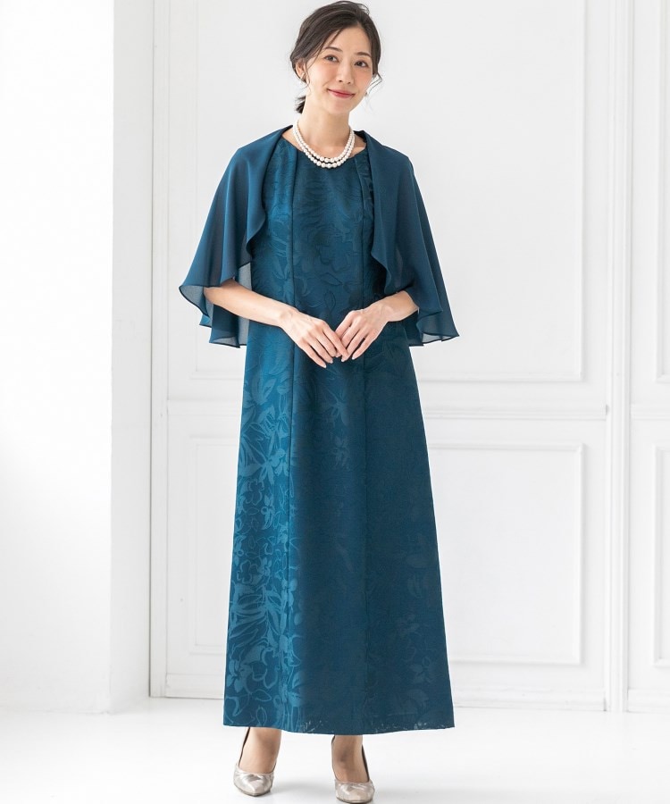 東京ソワール 前開き ケープ付き前開きのロングドレス【結婚式 東京ソワール 前開き ケープ付き前開きのロングドレス【結婚式
