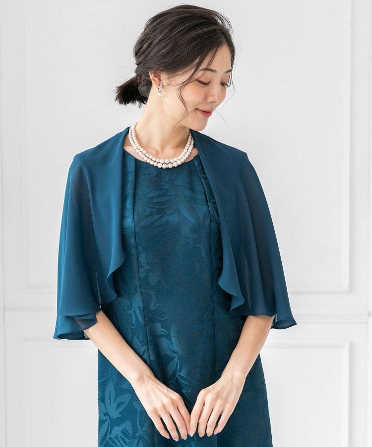 東京ソワール 前開き ケープ付き前開きのロングドレス【結婚式 東京ソワール 前開き ケープ付き前開きのロングドレス【結婚式