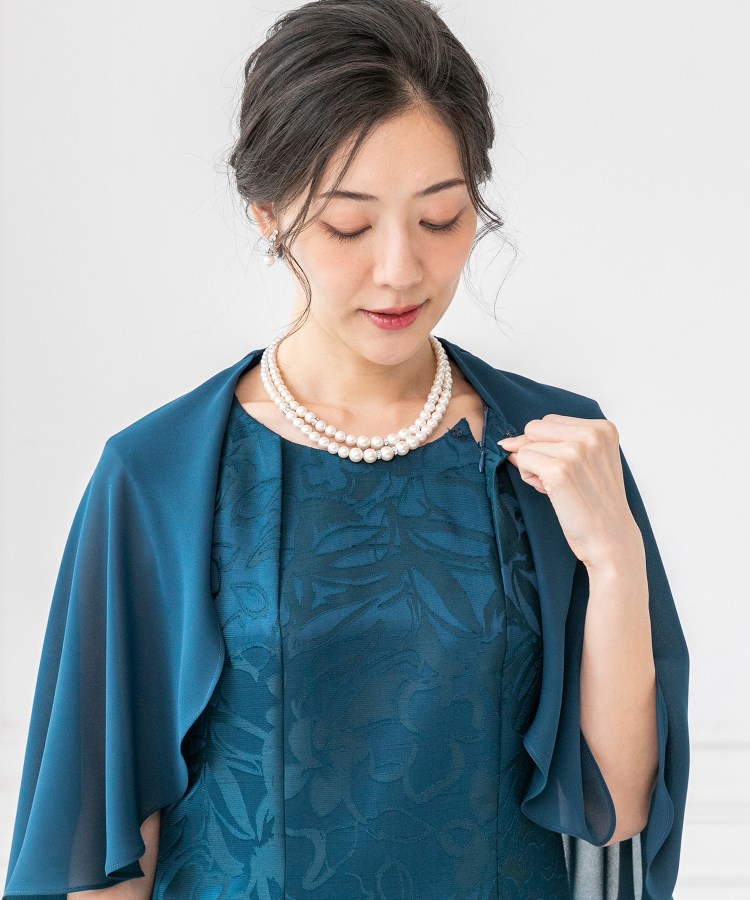 東京ソワール 前開き ケープ付き前開きのロングドレス【結婚式 東京ソワール 前開き ケープ付き前開きのロングドレス【結婚式