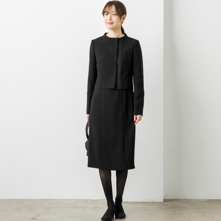 トウキョウソワール(東京ソワール)の東京ソワール INDIVI 洗える｜サテン切り替えアンサンブル 【喪服・礼服・ブラックフォーマル】 スーツセット