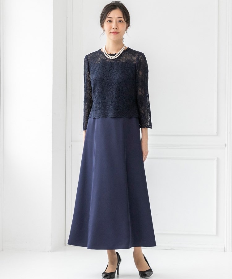 東京ソワール ロング丈の袖付きゲストドレス【結婚式・ゲスト 東京ソワール ロング丈の袖付きゲストドレス【結婚式・ゲスト