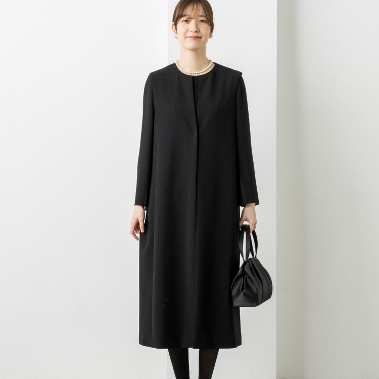 トウキョウソワール(東京ソワール)のINDIVI【洗える】ジレ＋ジョーゼットワンピース2点セット アンサンブル【喪服・礼服・ブラックフォーマル】 スーツセット