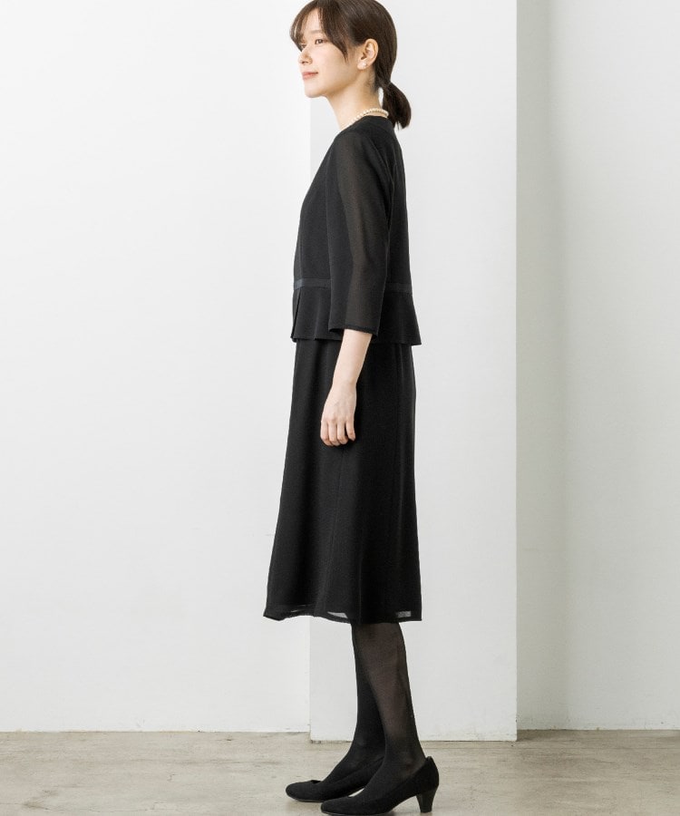 トウキョウソワール(東京ソワール)の【洗える】ノーカラージャケットデザイン前開きワンピース【喪服・礼服・ブラックフォーマル】6