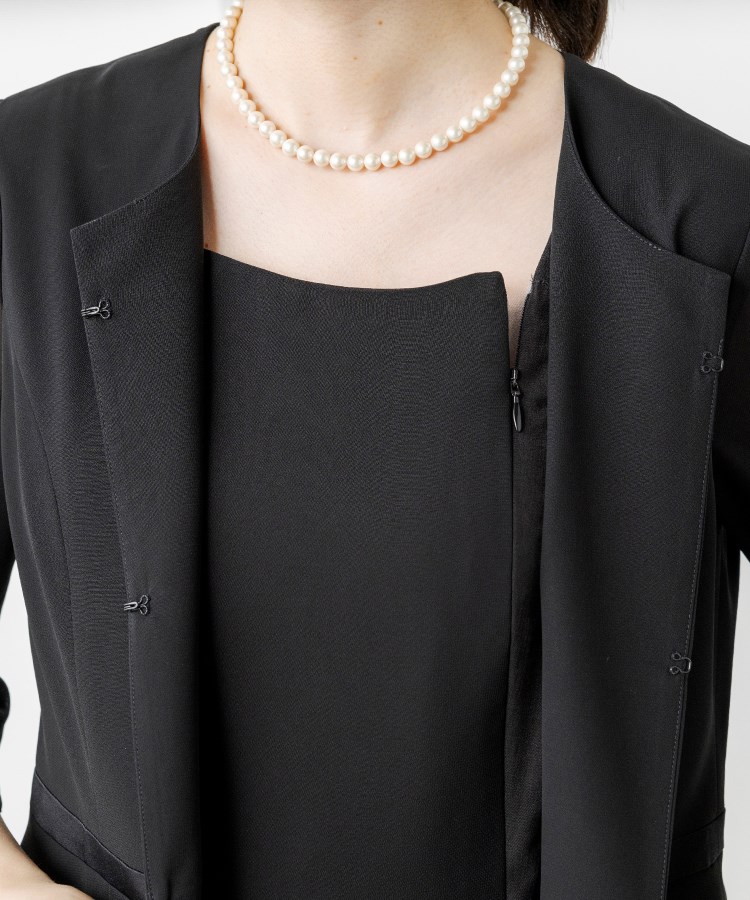 トウキョウソワール(東京ソワール)の【洗える】ノーカラージャケットデザイン前開きワンピース【喪服・礼服・ブラックフォーマル】10