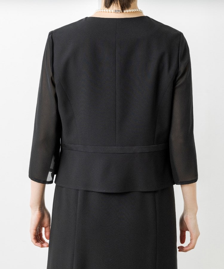 トウキョウソワール(東京ソワール)の【洗える】ノーカラージャケットデザイン前開きワンピース【喪服・礼服・ブラックフォーマル】11