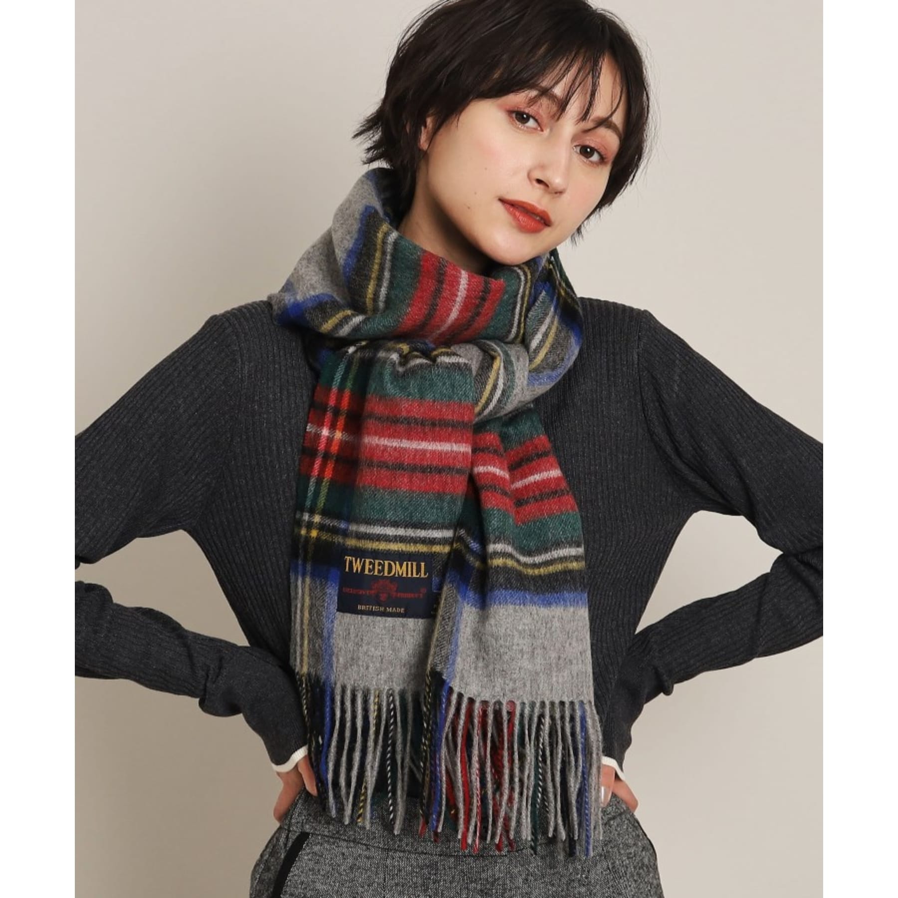 デッサン(レディース)(Dessin(Ladies))のTWEEDMILL （ツイードミル）48cm幅×190cm（ユニセックス） グレー(212)