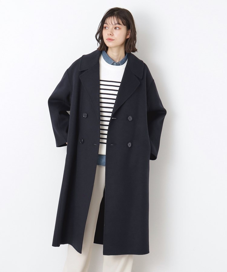 デッサン(レディース)(Dessin(Ladies))の◆le glazik（ルグラジック） ウール混ダブルフェイスコート ネイビー(094)