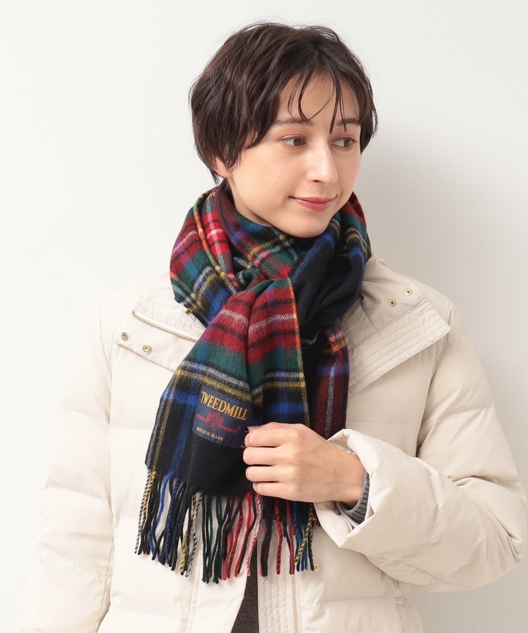 ◇TWEEDMILL(ツイードミル) チェックマフラー48cm(ストール ◇TWEEDMILL(ツイードミル) チェックマフラー48cm(ストール