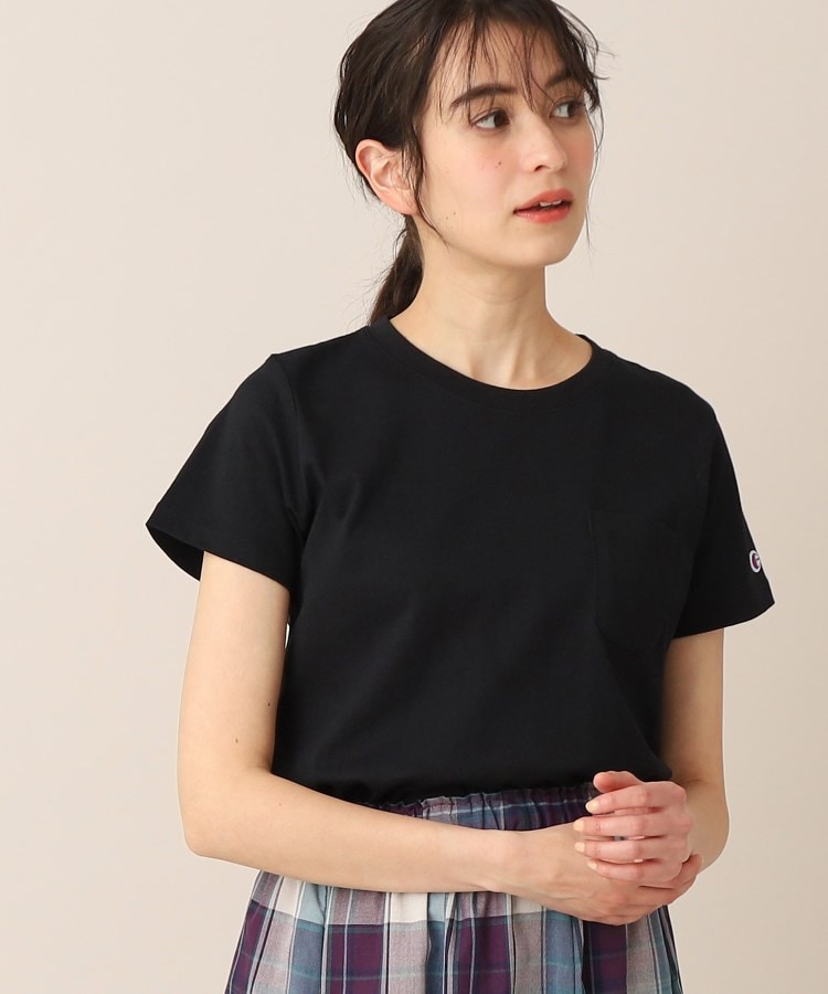 デッサン(レディース)(Dessin(Ladies))の◆Champion（チャンピオン）ショートスリーブポケットTシャツ ブラック(019)