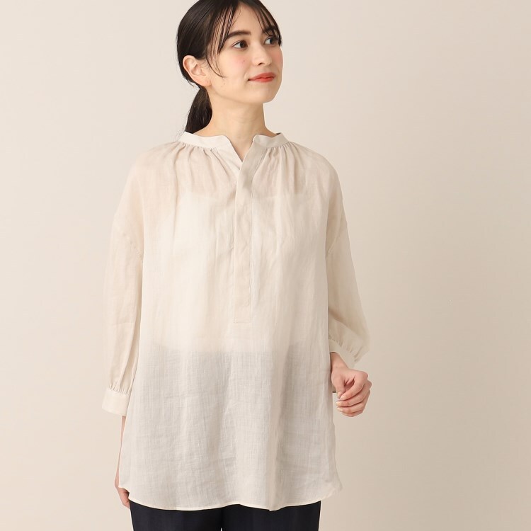SALE✩.*˚le glazikリネン100% ロングスリーブシャツ ブラウス