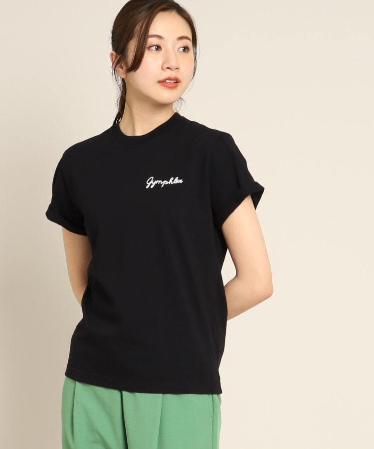 デッサン(レディース)(Dessin(Ladies))のGymphlex(ジムフレックス) ロゴ刺繍Tシャツ ブラック(019)