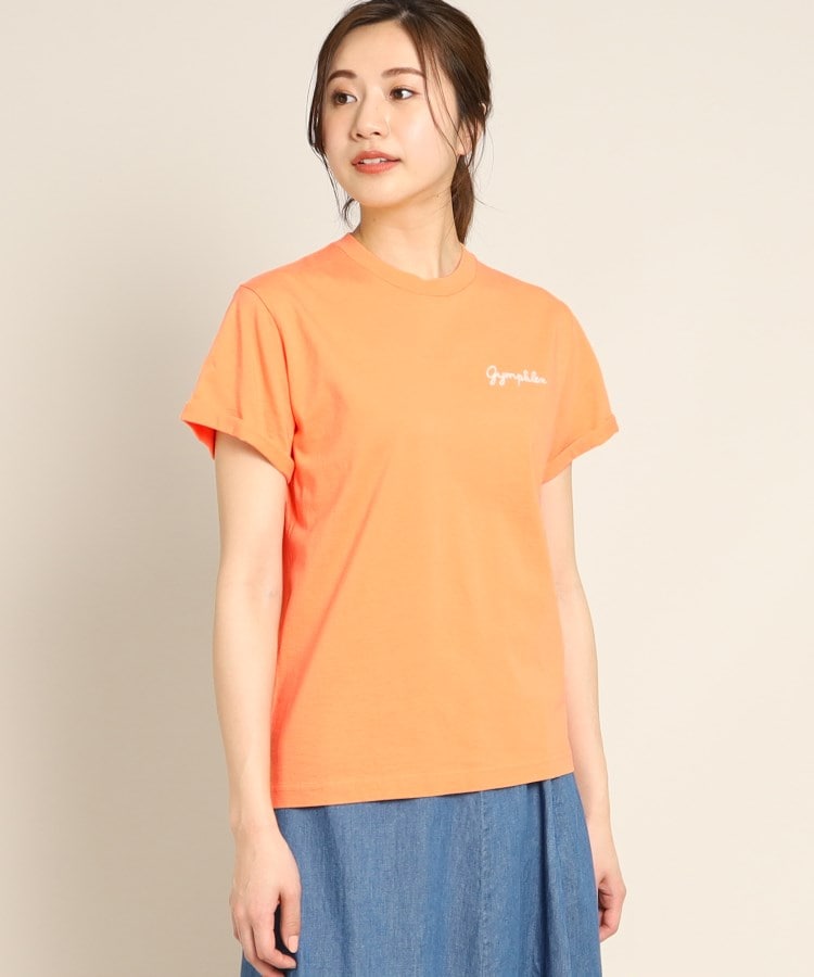 デッサン(レディース)(Dessin(Ladies))のGymphlex(ジムフレックス) ロゴ刺繍Tシャツ オレンジ(067)