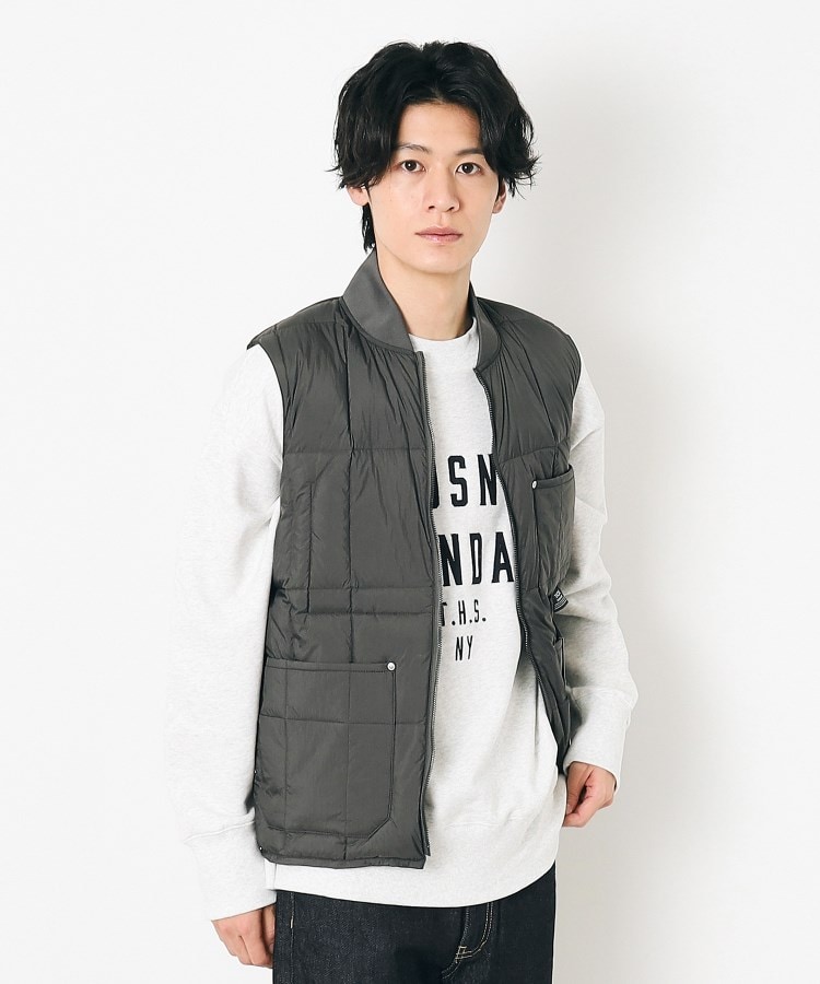 デッサン(メンズ)(Dessin(Men))の◆TAION（タイオン）リブネックWジップ ダウンベスト1