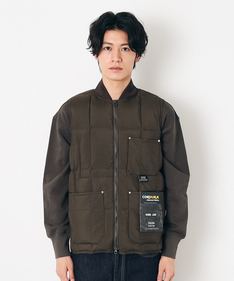 デッサン(メンズ)(Dessin(Men))の◆TAION（タイオン）リブネックWジップ ダウンベスト13