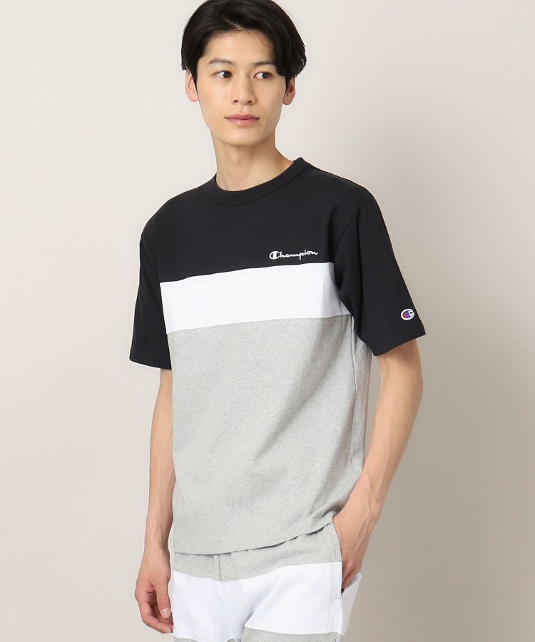 デッサン(メンズ)(Dessin(Men))の◆Champion（チャンピオン）パネルショートスリーブTシャツ ライトグレー(311)