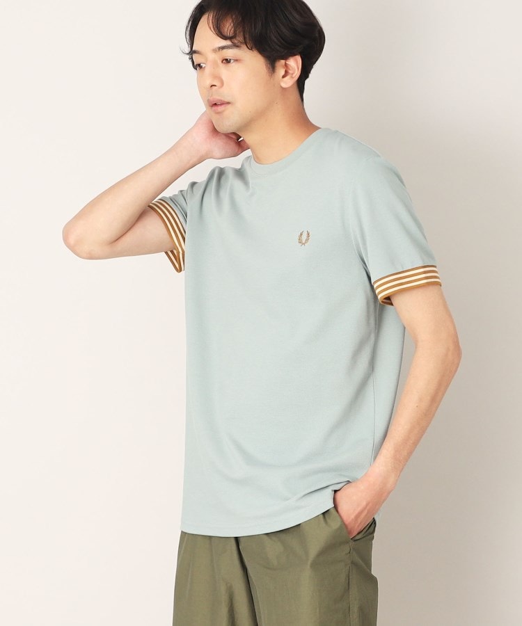 デッサン(メンズ)(Dessin(Men))の◆FRED PERRY（フレッドペリー）Striped Cuff T－Shirt サックスブルー(090)