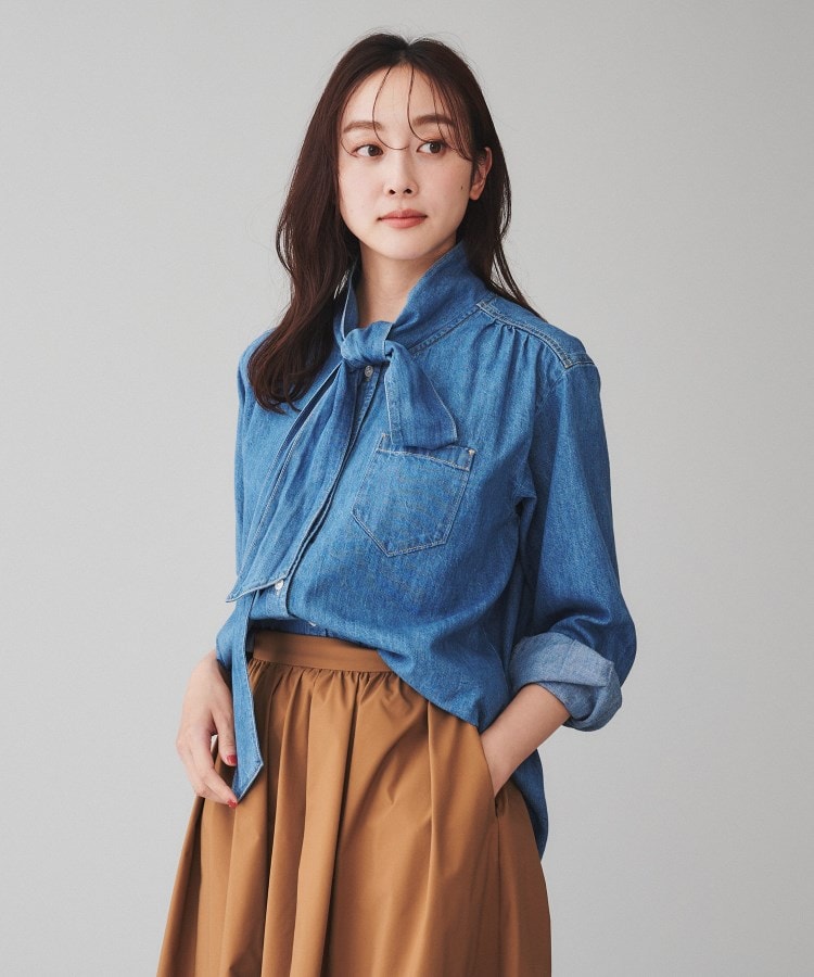 アンタイトル(UNTITLED)の【Healthy DENIM】Aloe（アロー）ボウタイデニムブラウス2