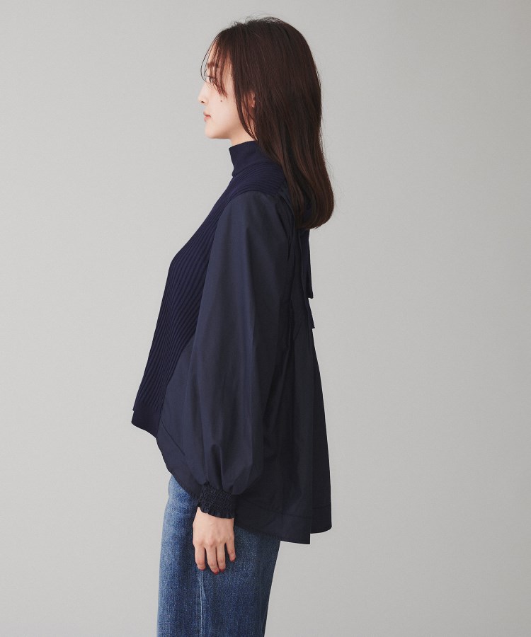 TORRAZZO DONNA】ニット×ブロードクロスハイブリッドブラウス