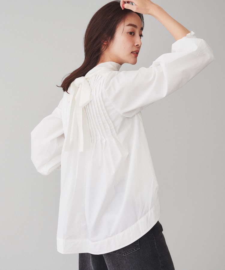 TORRAZZO DONNA】ニット×ブロードクロスハイブリッドブラウス TORRAZZO DONNA】ニット×ブロードクロスハイブリッドブラウス