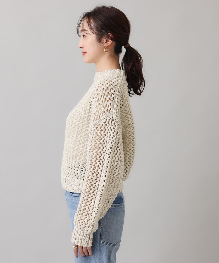 Liyoca】テープヤーンメッシュ編みプルオーバー(ニット Liyoca】テープヤーンメッシュ編みプルオーバー(ニット