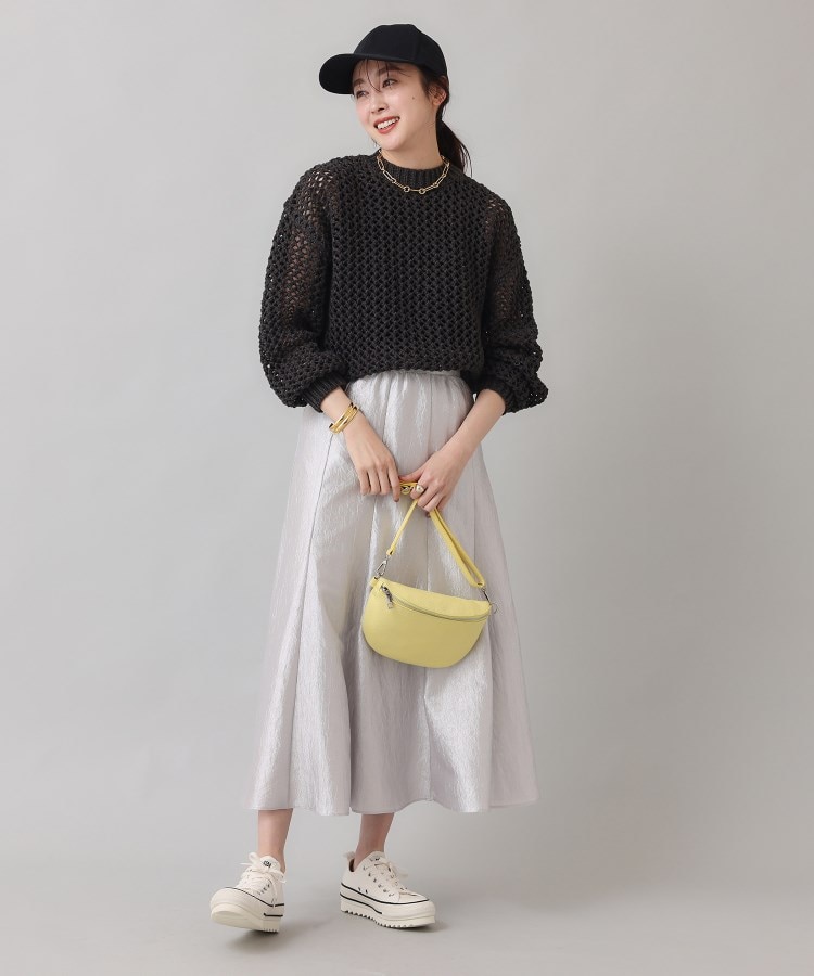 Liyoca】テープヤーンメッシュ編みプルオーバー(ニット Liyoca】テープヤーンメッシュ編みプルオーバー(ニット