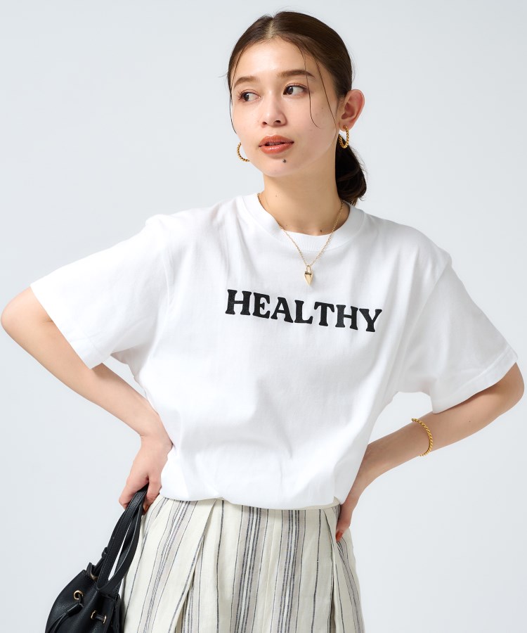 アンタイトル(UNTITLED)の【Healthy DENIM】HealthyロゴTシャツ ホワイト(001)