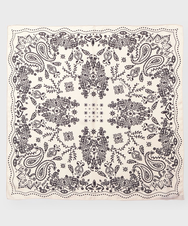 アンタイトル(UNTITLED)の【manipuri】65cm×65cm シルクスカーフ ホワイト(101)