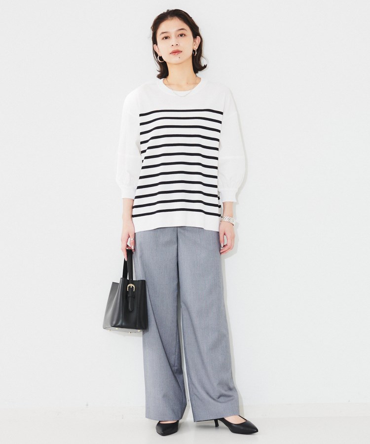 優待価格[TORRAZZO DONNA]ニット×シャツ生地 ハイブリッド