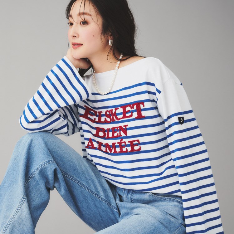 アンタイトル(UNTITLED)の【BLANC basque】バスクボーダー×刺繍プルオーバー カットソー