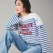 アンタイトル(UNTITLED)の【BLANC basque】バスクボーダー×刺繍プルオーバー ブルー(392)