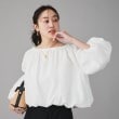 アンタイトル(UNTITLED)の【MARILYN MOON】別注 前後2way バルーンスリーブブラウス ホワイト(001)