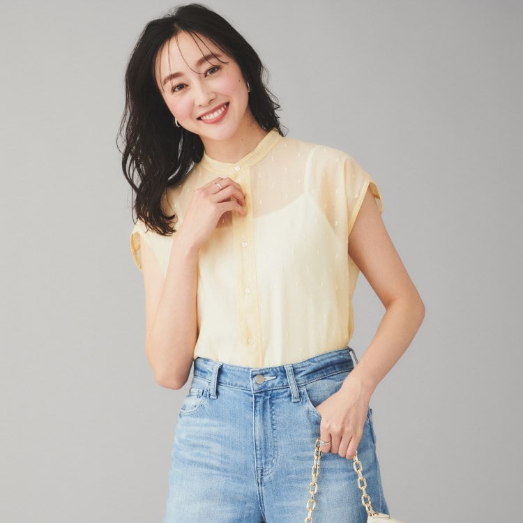 アンタイトル(UNTITLED)の【TICCA】ドットエンブロイダリーフレンチシャツ シャツ・ブラウス