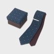 タケオキクチ(TAKEO KIKUCHI)の【BOXセット】フラワー小紋柄ネクタイ＆タイバー セット グリーン(522)