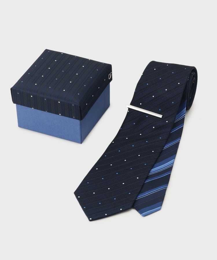 タケオキクチ(TAKEO KIKUCHI)の【BOXセット】スタンダード柄ネクタイ＆タイバー1