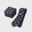 タケオキクチ(TAKEO KIKUCHI)の【BOXセット】スタンダード柄ネクタイ＆タイバー ネイビー・チェック(294)