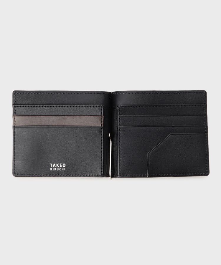 タケオキクチ(TAKEO KIKUCHI)の【NEW レザーリップルシリーズ】マネークリップ付 サプレス ウォレット12