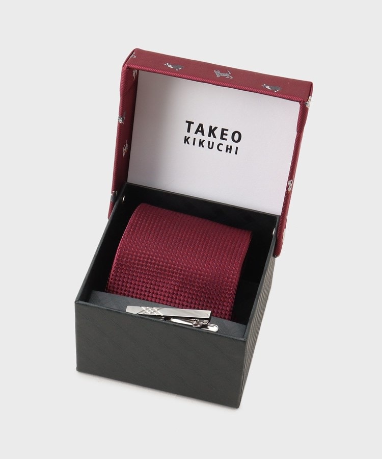 タケオキクチ(TAKEO KIKUCHI)の【BOXセット】アニマルモチーフ　ネクタイ＆タイバーセット ボルドー(064)