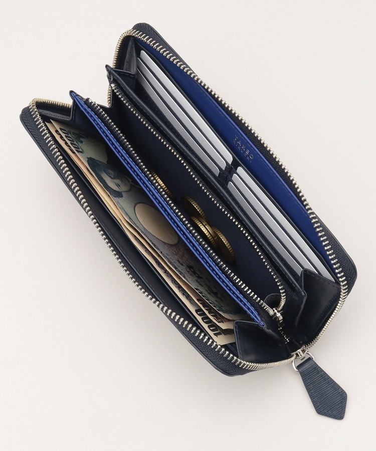 カラーステッチ】リップル 3方ラウンド財布（財布） | TAKEO