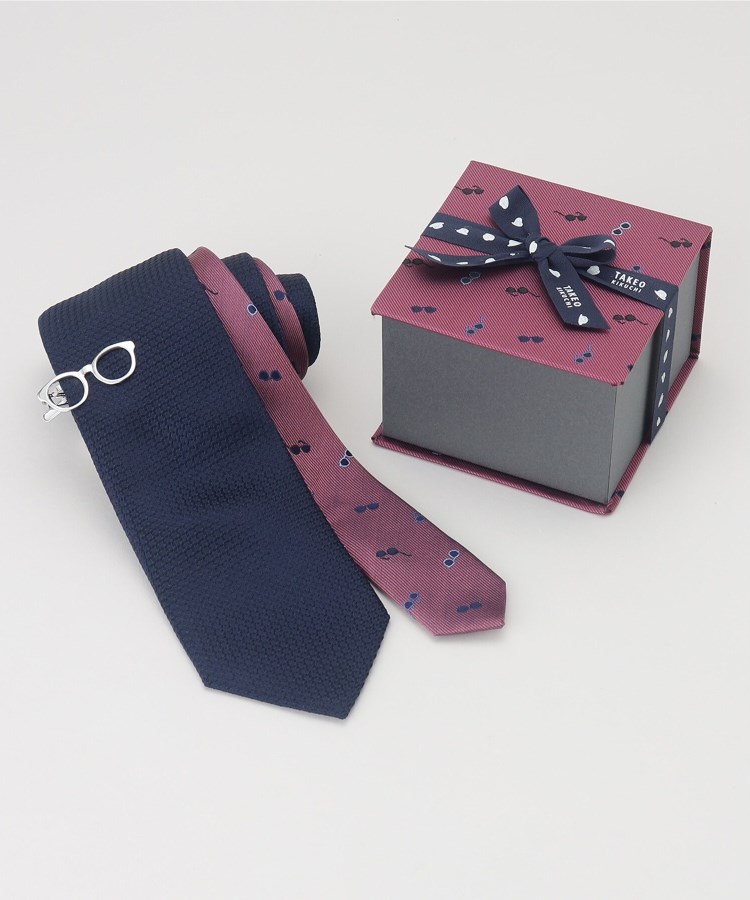 タケオキクチ(TAKEO KIKUCHI)の【BOXセット／限定】メガネモチーフ ネクタイ＆タイバー セット18