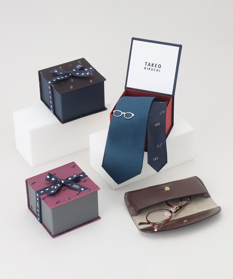 タケオキクチ(TAKEO KIKUCHI)の【BOXセット／限定】メガネモチーフ ネクタイ＆タイバー セット24