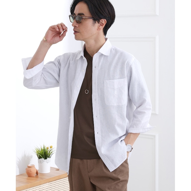 タケオキクチ(TAKEO KIKUCHI)の【LIMITED】リネンブレンド 7分袖シャツ カジュアルシャツ