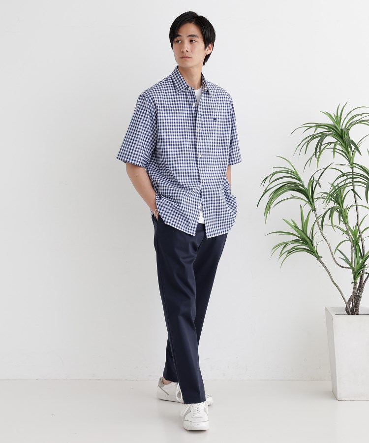 タケオキクチ(TAKEO KIKUCHI)の【LIMITED】ワンポイント刺繍 綿麻チェック 半袖シャツ23