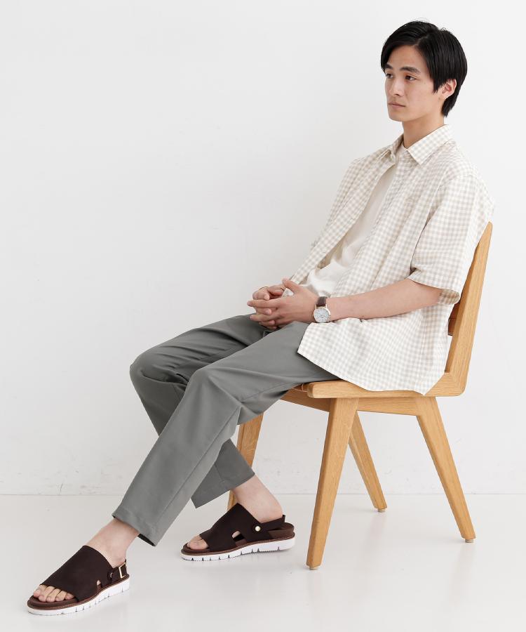 タケオキクチ(TAKEO KIKUCHI)の【LIMITED】ワンポイント刺繍 綿麻チェック 半袖シャツ25