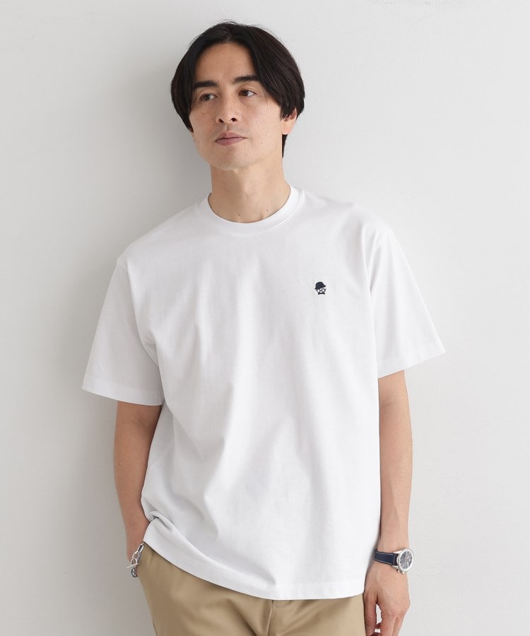 タケオキクチ(TAKEO KIKUCHI)の【LIMITED】ワンポイント刺繍 半袖Tシャツ ホワイト(001)