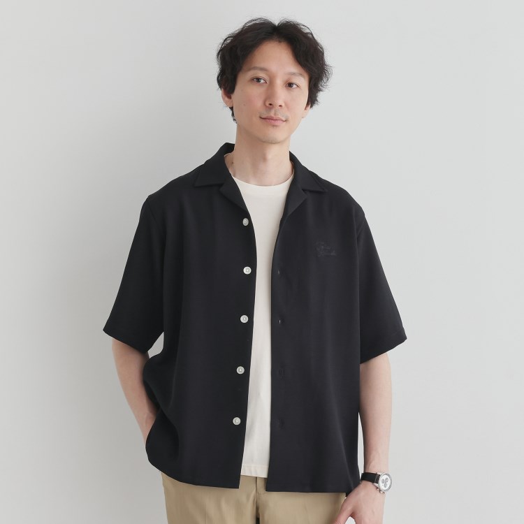 タケオキクチ(TAKEO KIKUCHI)の【LIMITED】ハンドライティングロゴ 1ポイントジャージ半袖シャツ カジュアルシャツ