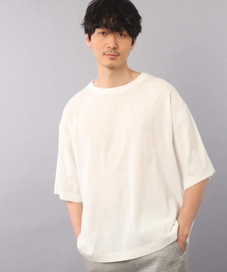 タケオキクチ(TAKEO KIKUCHI)の◆【ビワコットン】 ビッグTシャツ ホワイト(001)