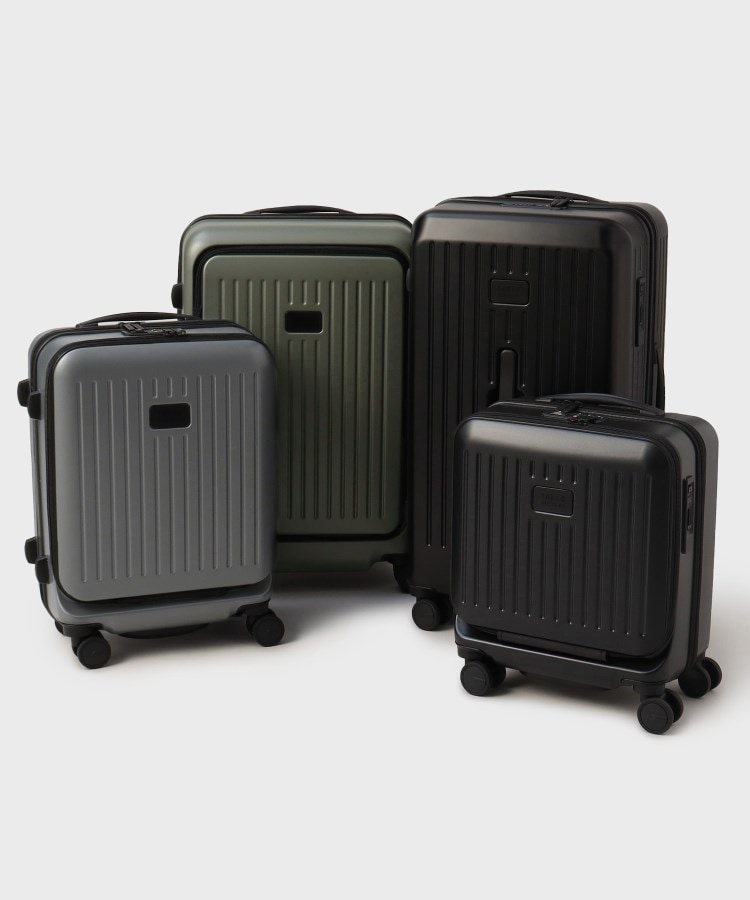 CITY BLACK】スーツケース Mサイズ(フロント横開きエキスパンダブル CITY BLACK】スーツケース Mサイズ(フロント横開きエキスパンダブル