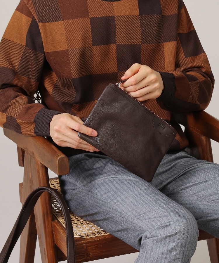 タケオキクチ(TAKEO KIKUCHI)の【ポーチ付き】シュリンクレザートートバッグ32
