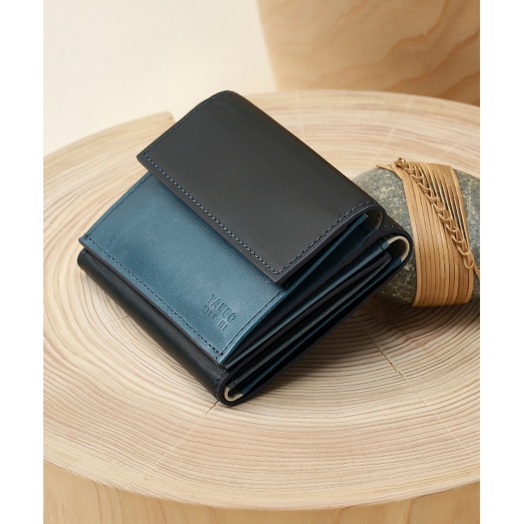 タケオキクチ(TAKEO KIKUCHI)のアンティーク調レザー3つ折りミニウォレット 財布