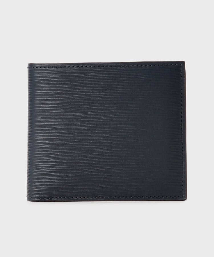 タケオキクチ(TAKEO KIKUCHI)の【NEW レザーリップルシリーズ】バイフォールド ウォレット ネイビー(094)